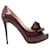 Valentino Brown Couture Bow Peep Toe Pump Leather  ref.1253180
