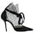 Jimmy Choo Black Heels with Mesh Fabric Leather  ref.1253305