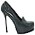 Yves Saint Laurent Dark Grey Platform Leather Heels  ref.1253470