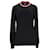 Tommy Hilfiger Mens Stripe Collar Jumper in Black Wool  ref.1253493