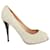 Gianvito Rossi Beige Peep-Toe Heels with Crystal Embellishments Brown Leather  ref.1253494