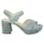 Prada Light Blue Suede Block Heel Sandals Leather  ref.1253538