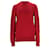 Tommy Hilfiger Suéter masculino luxuoso de lã com decote em V em lã vermelha Vermelho  ref.1253543