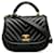 Chanel Mini sac à poignée supérieure CC Chevron Cuir  ref.1253565