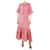 Autre Marque Vestido midi de seda com cinto vermelho e estampa floral - tamanho M  ref.1253647
