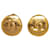 Chanel Gold CC Clip On Earrings Golden Metal Gold-plated  ref.1253708