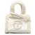 Autre Marque Telfar White x UGG – Kleine Shopper-Tasche aus Crinkle-Lammfell Weiß Leder Lackleder  ref.1253745