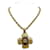 Pendentif croix en chaîne dorée Chanel 96A Plaqué or Bijouterie dorée  ref.1253799