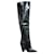 Saint Laurent Black Shinny Leather Over The Knee Black Boots  ref.1253810