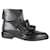 Msgm Black Leather Flat Anckle Boots  ref.1253854