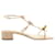 Rene Caovilla Champagne Glitter Sandals with Bows Metallic Leather  ref.1253926