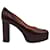 Gianvito Rossi Dark brown/ Burgundy Block Heels with Platform Red Dark red Leather  ref.1253960