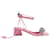 Roger Vivier Pink Suede Sandals with Flower Embroidery Leather  ref.1253971