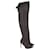 Alice + Olivia Black Thigh High Gold Accent Boots Suede  ref.1253992