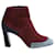 Hermès Tri-Colour Suede Ankle Boots Red Dark red Leather  ref.1254002