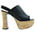 Chloé "Alice" Slingback Sheepskin Cork Heels Black Leather  ref.1254005