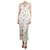 Prada Vestido largo de seda con estampado floral color crema - talla UK 8 Crudo  ref.1254092
