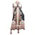 Autre Marque Abito lungo in seta con stampa floreale multicolore - taglia UK 12  ref.1254107