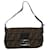 FENDI Zucca Canvas Mamma Baguette Shoulder Bag Black Brown Auth am5065 Cloth  ref.1254247