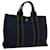 Hermès HERMES Fourre Tout PM Hand Bag Canvas Navy Khaki Auth bs12087 Navy blue Cloth  ref.1254316