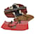 Bolsa de Ombro Coach Lona de Couro 3Definir autenticação marrom vermelho11285  ref.1254393