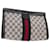 GUCCI GG Supreme Sherry Line Clutch Bag Navy Red gray 67.014.2125 Auth yk9434 Grey Navy blue  ref.1254610