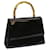 GUCCI Bamboo Hand Bag Patent leather Black 005 781 0265 Auth yk10239  ref.1254653