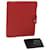 Hermès Capa de couro para notas de carteira HERMES 2Definir autenticação vermelha e preta10810 Preto Vermelho  ref.1254848