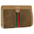 GUCCI Web Sherry Line Clutch Bag Suede Brown Red Green 67 014 2126 Auth ep2886  ref.1255225