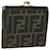 FENDI Zucca Canvas Wallet Black Brown Auth ar11107  ref.1255353