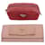 PRADA Wallet Pouch Canvas Leather 2Set Red Pink Auth yb473 Cloth  ref.1255883