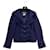 Chanel Chaqueta de lona azul marino con cierre de CC. Lana  ref.1255945