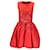 Autre Marque Carolina Herrera Red Floral Embellished Sleeveless A-Line Dress Silk  ref.1255975