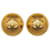 Boucles d'oreilles à clip Chanel CC dorées Plaqué or  ref.1255980