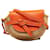 Orange Loewe Mini Raffia Gate Crossbody Bag Leather  ref.1255982