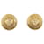 Clipe Chanel CC dourado em brincos Banhado a ouro  ref.1255987