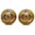 Clipe Chanel CC dourado em brincos Banhado a ouro  ref.1255998