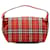 Rote Baguette-Tasche im Burberry House Check-Stil Leinwand  ref.1255999