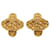 Gold Chanel CC Clip On Earrings Golden Gold-plated  ref.1256021
