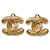 Pendientes de clip Chanel CC dorados Chapado en oro  ref.1256075