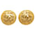 Clipe Chanel CC dourado em brincos Banhado a ouro  ref.1256083