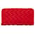 Portefeuille long zippé en caoutchouc Intrecciato rouge Bottega Veneta Polyester Tissu  ref.1256338