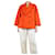 Alberto Biani Chaqueta de lana con botonadura forrada en naranja - talla UK 10  ref.1256408
