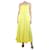 Gabriela Hearst Vestido midi de linho amarelo sem mangas com botões - tamanho Reino Unido 8  ref.1256426