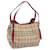 BURBERRY Nova Check Tote Bag PVC Bege Vermelho Autenticação 66734  ref.1256474