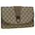 GUCCI GG Canvas Web Sherry Line Clutch Bag PVC Beige Red Green Auth 66716  ref.1256486