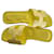 Hermès ORAN sandals Yellow Leather  ref.1256564