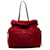 Tote Prada – Tessuto-Einkaufstasche mit Kordelzug und rotem Logo Nylon Tuch  ref.1256711