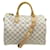 Speedy Louis Vuitton schnelle Handtasche 30 AZURE CHECKER N41373 BANDOULIERE HANDTASCHE Weiß Leinwand  ref.1256765