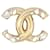 Other jewelry NEW CHANEL BROOCH LOGO CC STRASS 2021 GOLDEN METAL NEW GOLDEN BROOCH JEWEL  ref.1256816